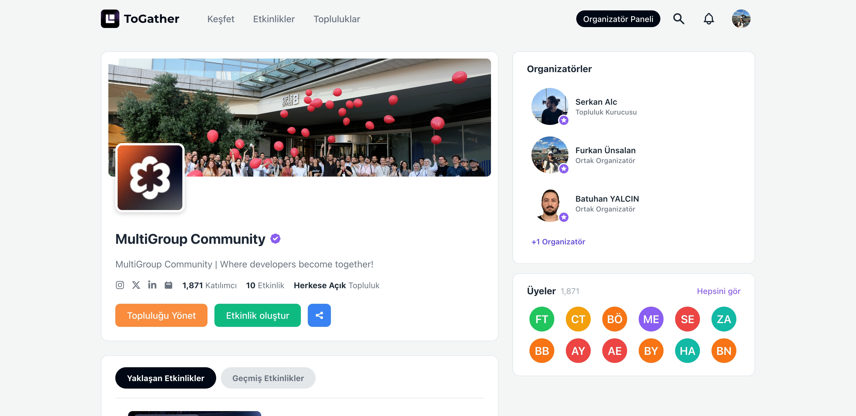 A public community page on ToGather